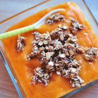 Persimmon pudding with gingerbread crumble